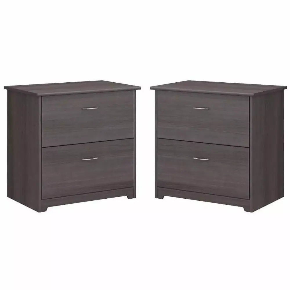 Home Square 2-Piece Heather Gray Engineered Wood Filing Cabinet Set