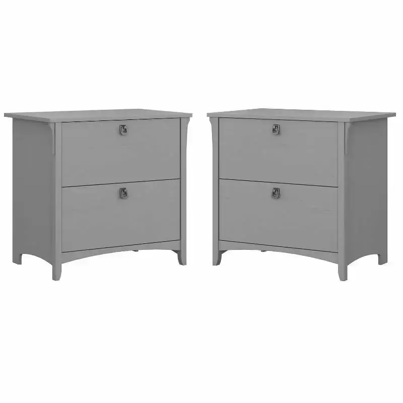 Home Square Cape Cod Gray 2-Piece Lateral Filing Cabinet Set