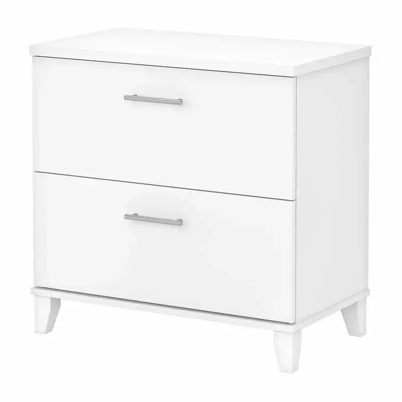 Home Square 2 Piece Engineered Wood Lateral Filing Cabinet Set White