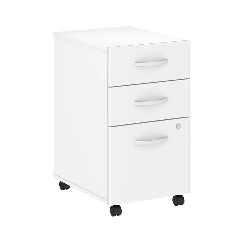 Home Square 2 Piece Wood Filing Cabinet Set 3 Drawer White Office