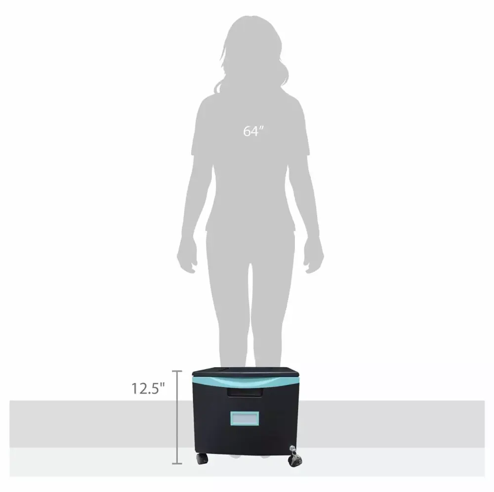 RinGol 61270U01C File Cabinet 1-Drawer Black Teal Compact Office Storage