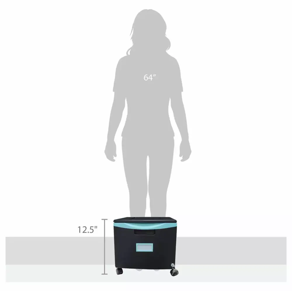 61270U01C File Cabinet 1-Drawer Black Teal Office Storage Solution ZanQee