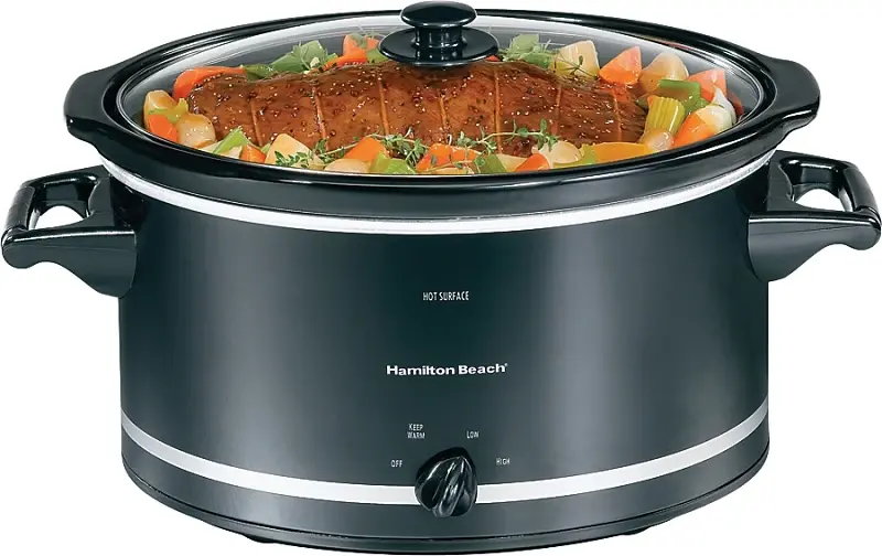 Hamilton Beach 33182 Steady Cooker, 8 qt Capacity, 120 V, 375 W, Manual Control, Black/Silver