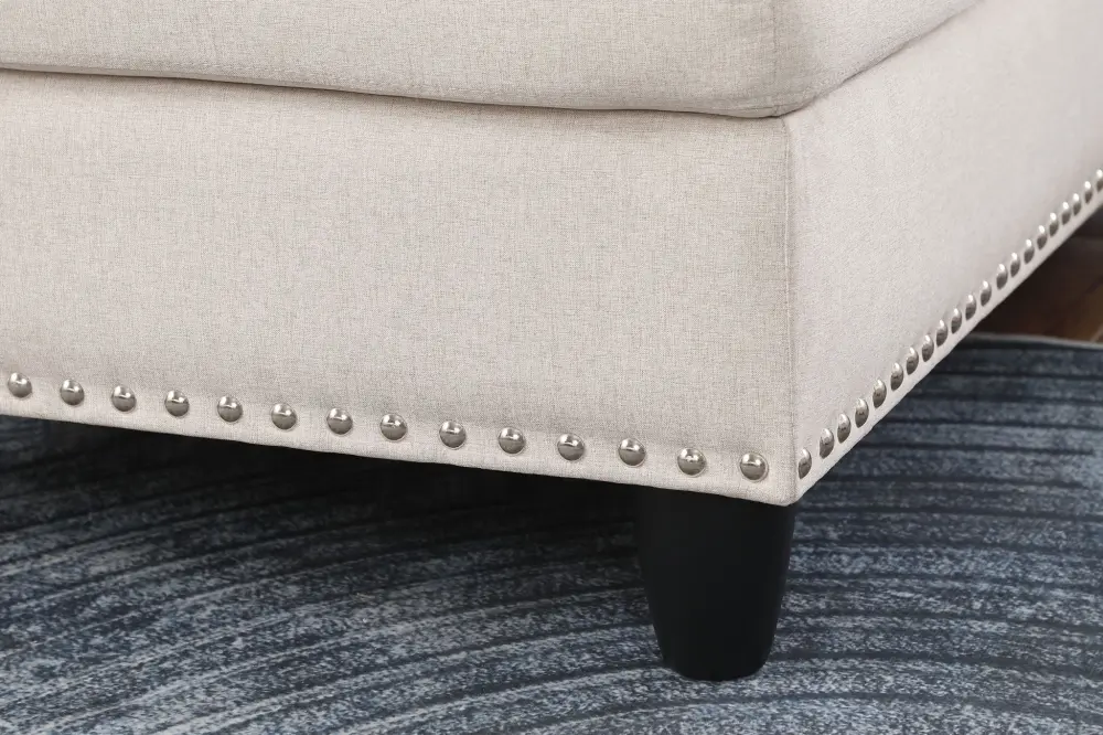 Alger - Wide Left Hand Facing Sofa & Chaise Ottoman - Ecru
