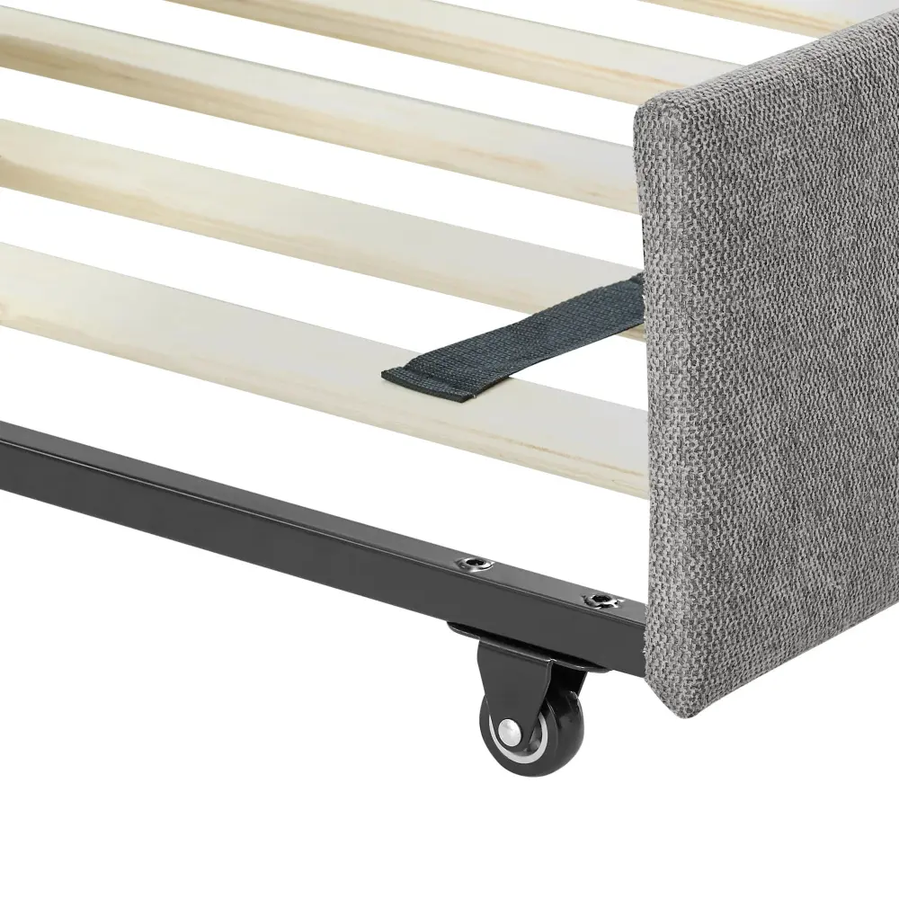 Elegant Daybed Trundle Upholstered Tufted Sofa Bed