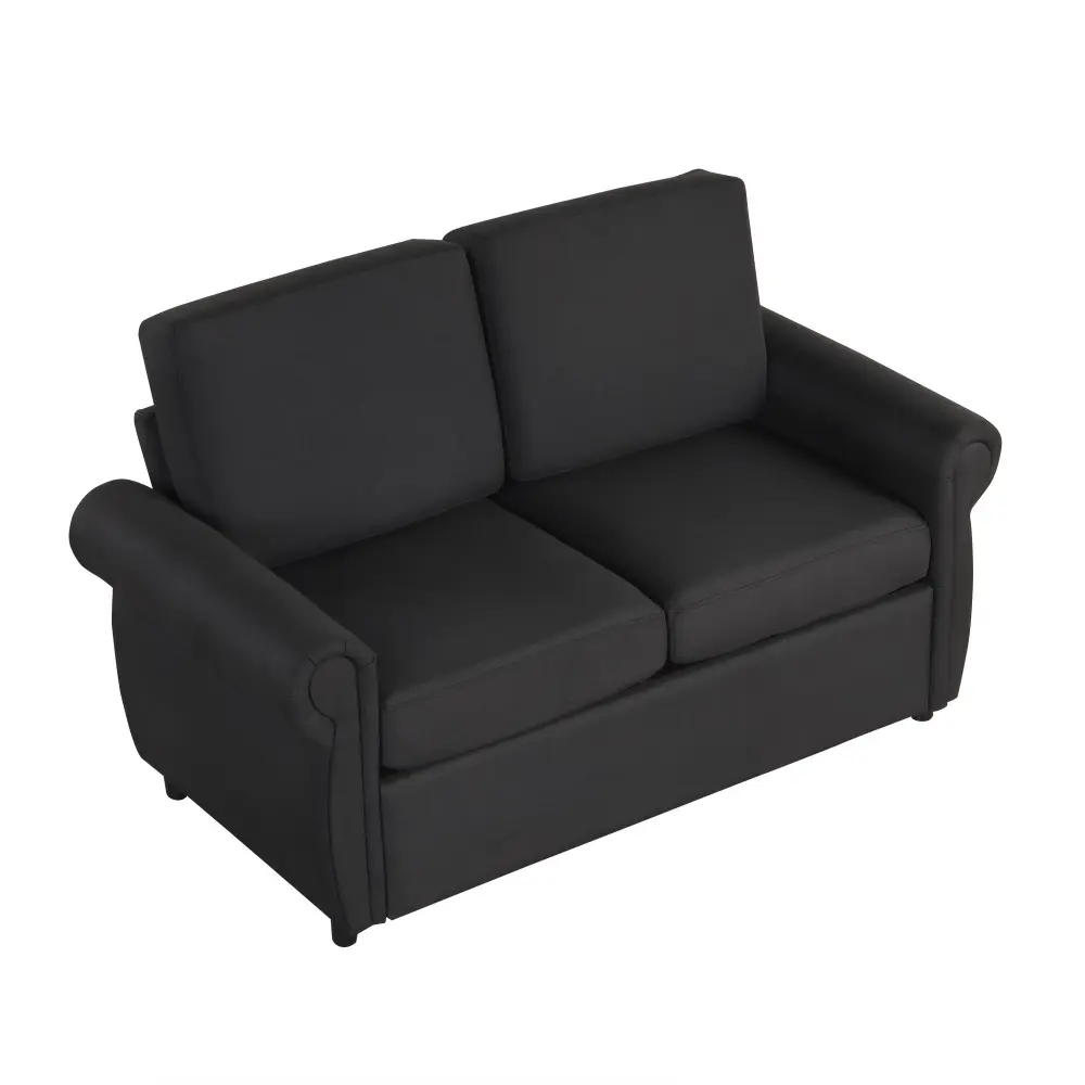 Modular Corner Pull Out Sofa Bed Loveseat Sleeper Twin Size Memory Mattress Two USB Ports Living Room Spaces