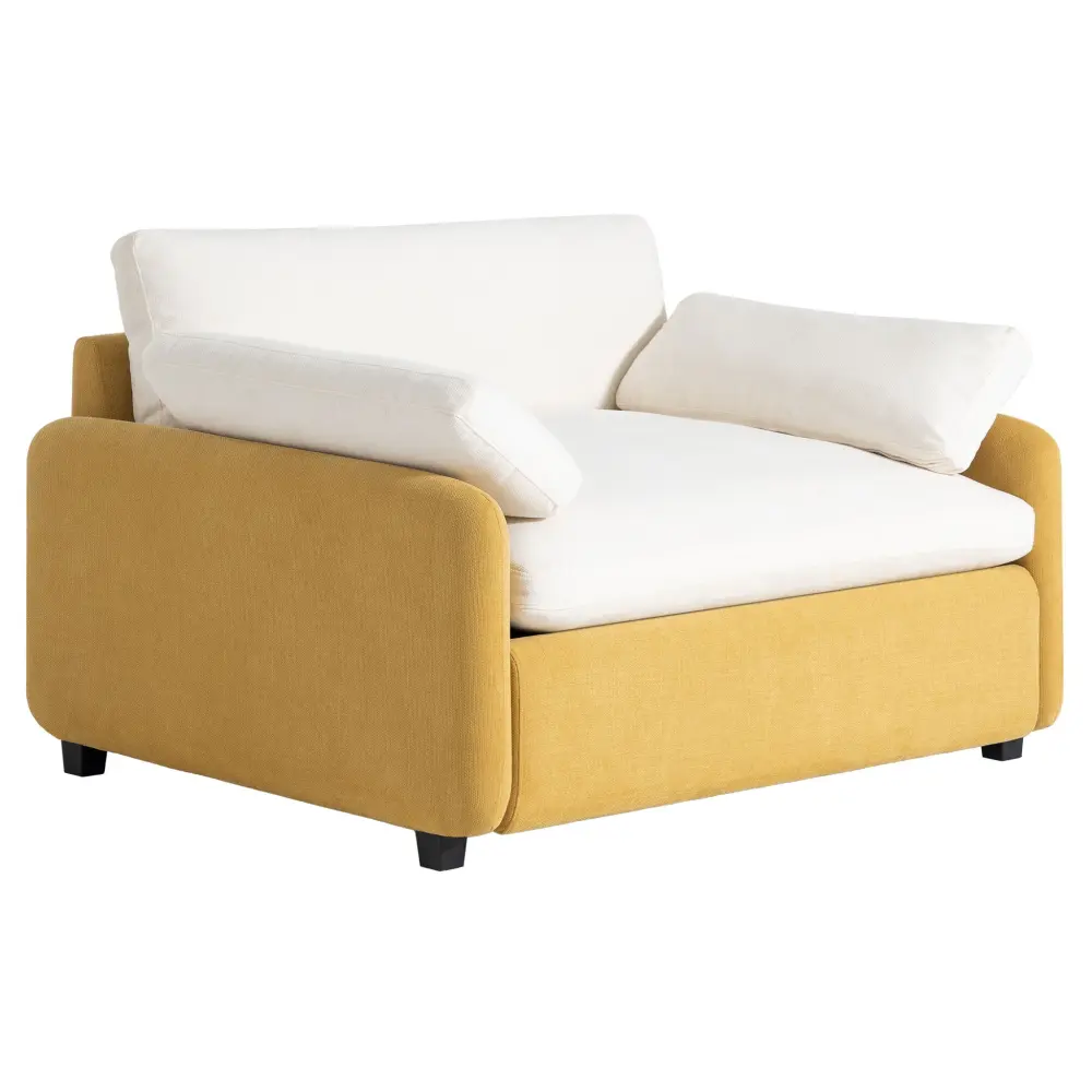 Oversized Single Sofa Chair Generous And Deep Seat, Modern Upholstered Comfy Blocking Couch Lounge Pillows | Reclining Sea...