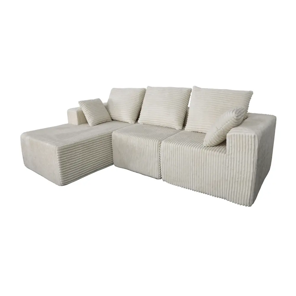 Premium Upholstered Corner Combination Sofa Sectional Couch Smooth Fabric