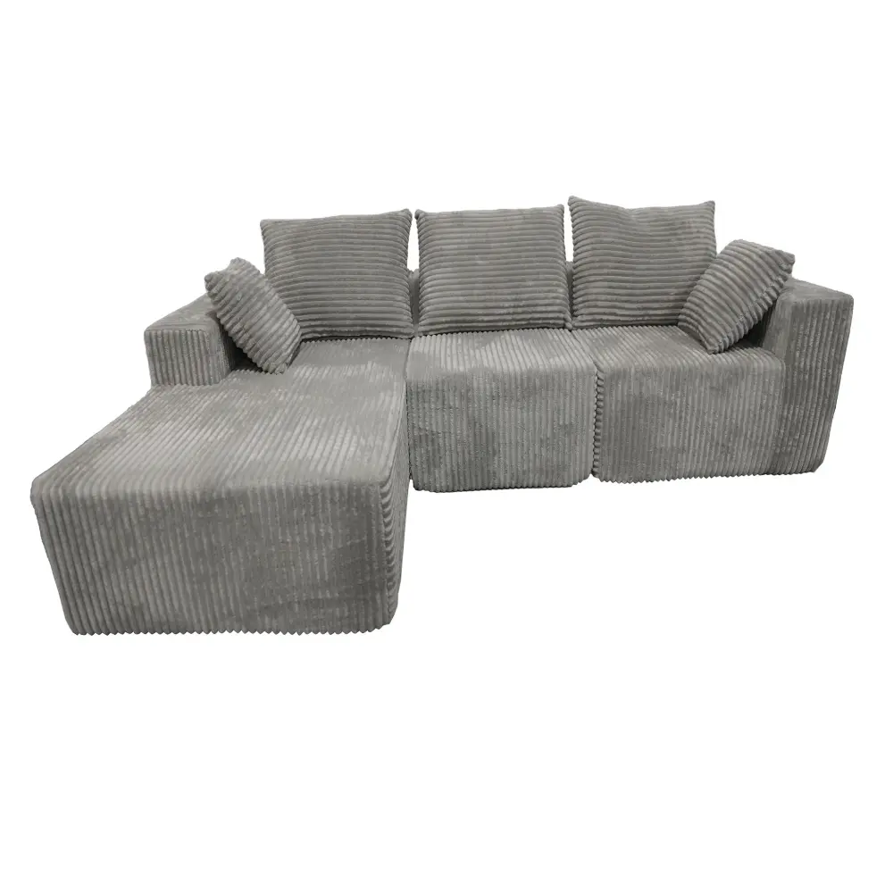 Premium Upholstered Corner Combination Sofa Sectional Couch Smooth Fabric