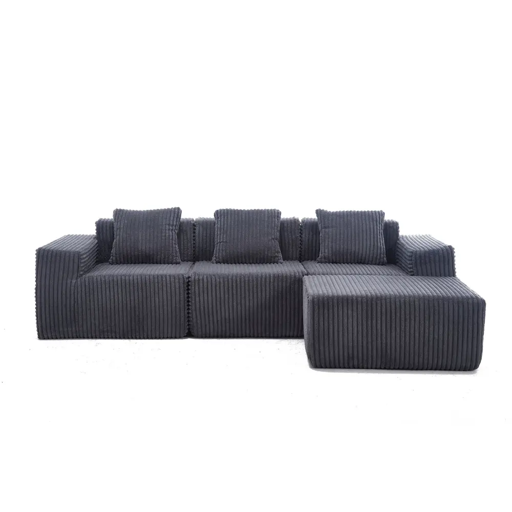 L - Shape Modern Basic Modular Sectional Sofa, Upholstered Cloud Couch Deep Seats | Reclining Seats |