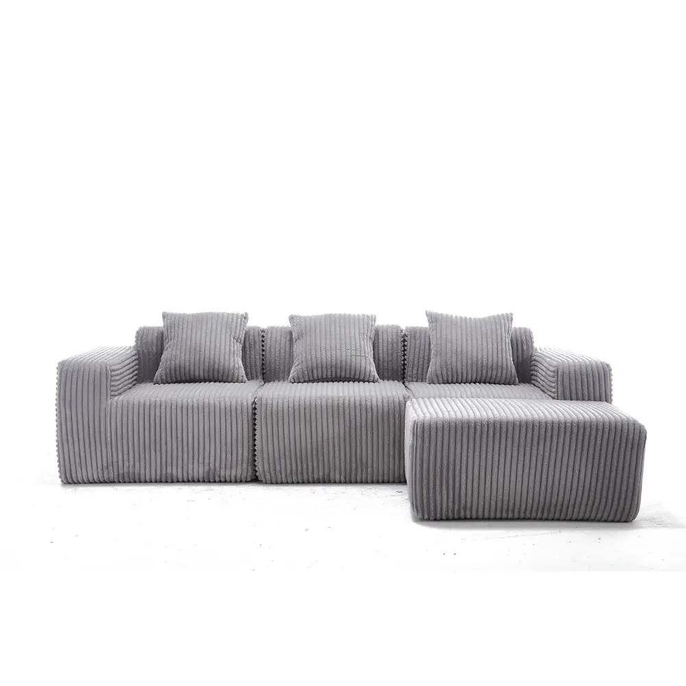 L - Shape Modern Basic Modular Sectional Sofa, Upholstered Cloud Couch Deep Seats | Reclining Seats |
