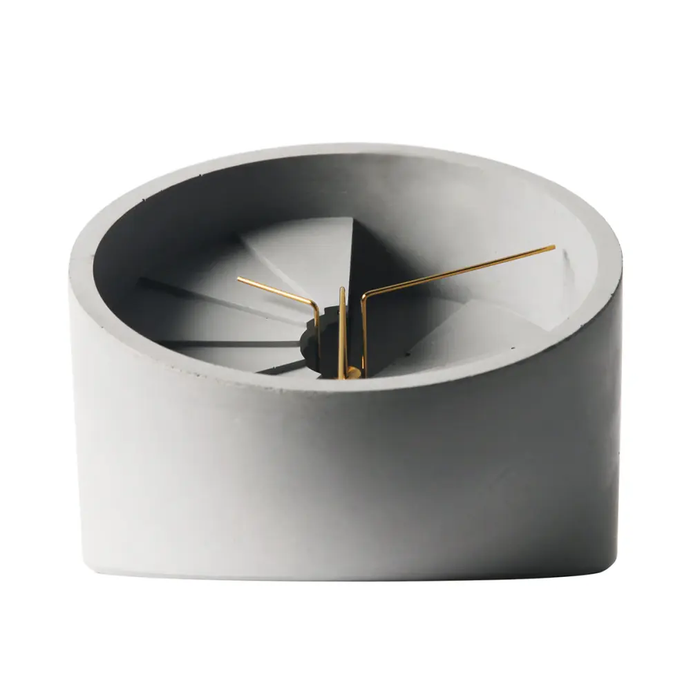 4th Dimension Table Clock (Gold/ Grey)