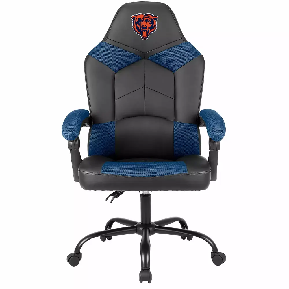 Imperial Adjustable Oversized Vinyl High-Back Office Task Chair NFL Chicago Bears Black Blue