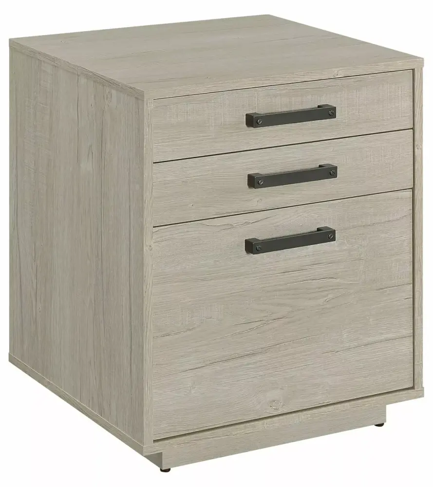 Loomis 3-Drawer Square File Cabinet Whitewashed Grey Efficient Office Solution ZRuEzyX