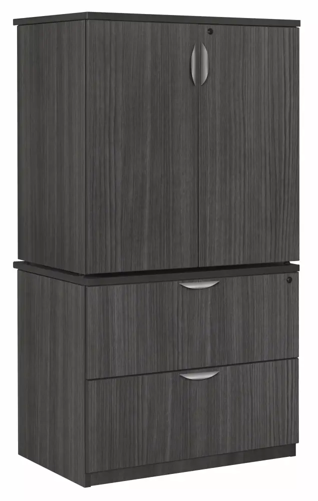 Legacy Lateral File Stackable Storage Cabinet Ash Grey