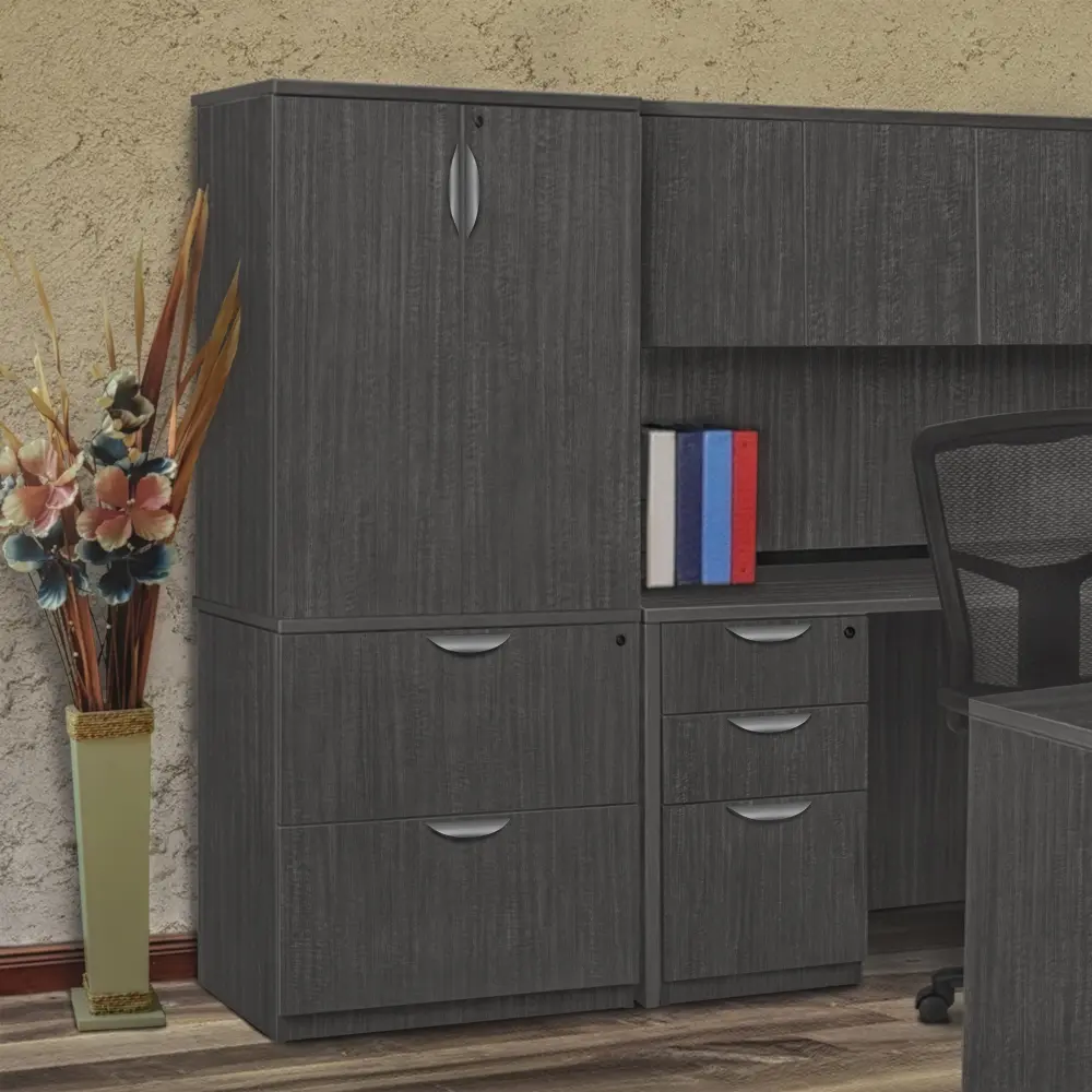 Legacy Lateral File Stackable Storage Cabinet Ash Grey