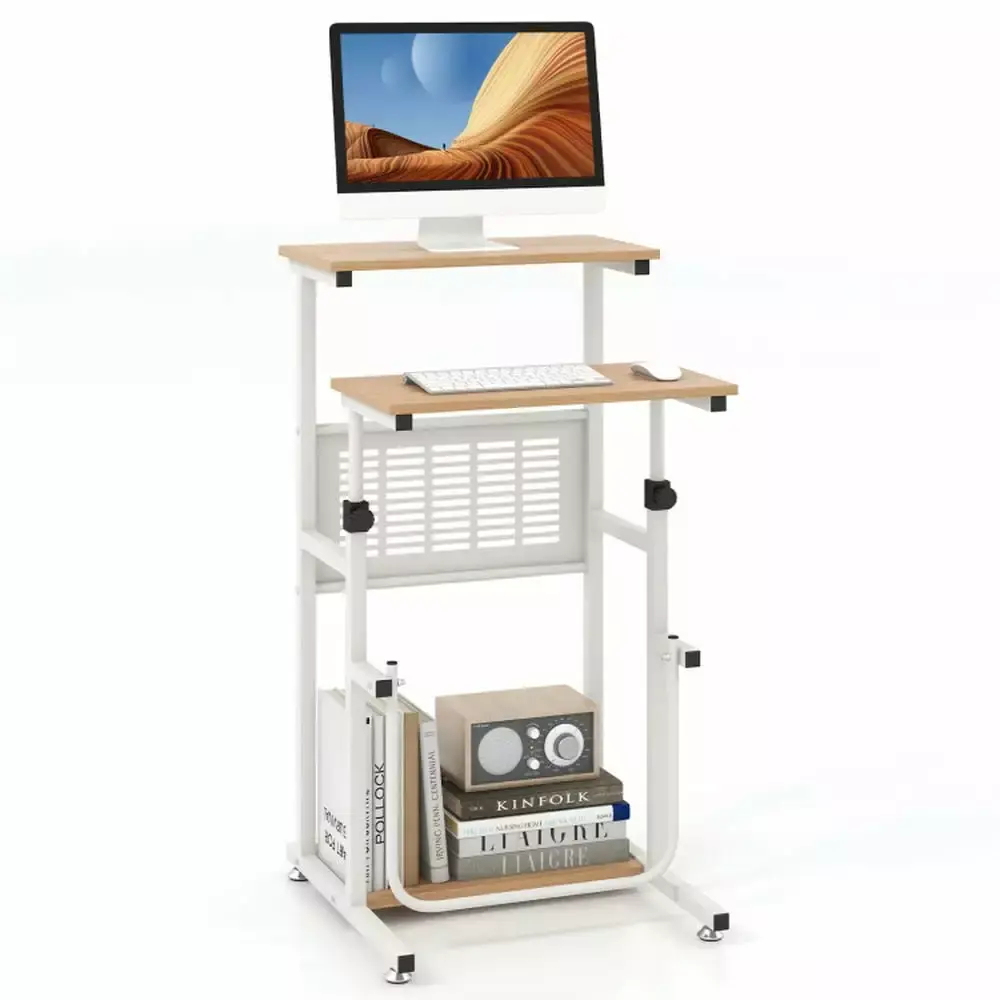 Spaco Standing Desk Small Space Sit Stand Desk Height Adjustable Desktop Office Furniture Portable Desk Home and Office