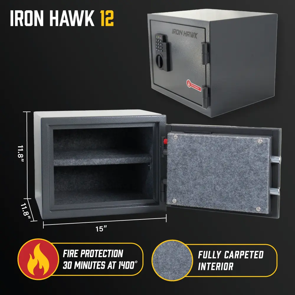Small Office Secure Gray Steel Filing Cabinet iron hawk safe