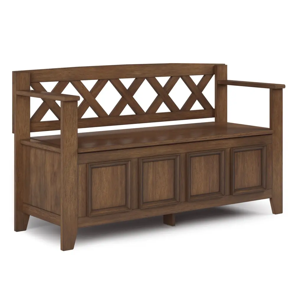 Amherst - Entryway Storage Bench - Rustic Natural Aged Cocoa