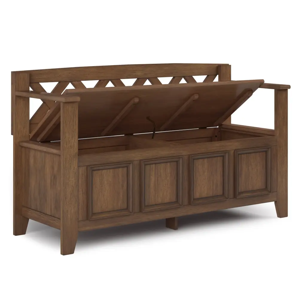 Amherst - Entryway Storage Bench - Rustic Natural Aged Cocoa