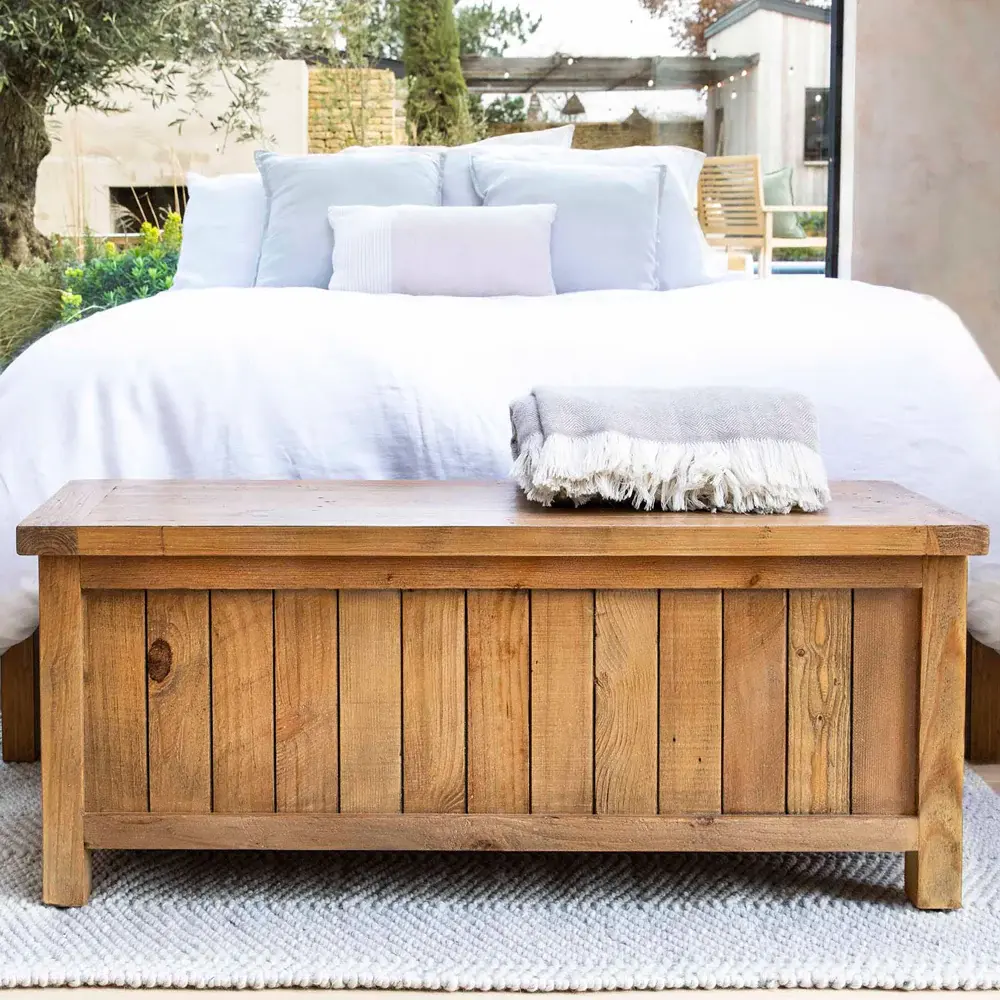 Ashwell Storage Bench Box - Untreated Sturdy Metal Frame