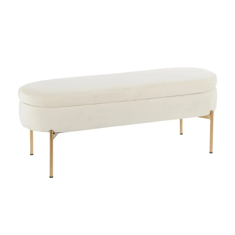 Chloe - Contemporary / Glam Bench Sturdy Metal Frame
