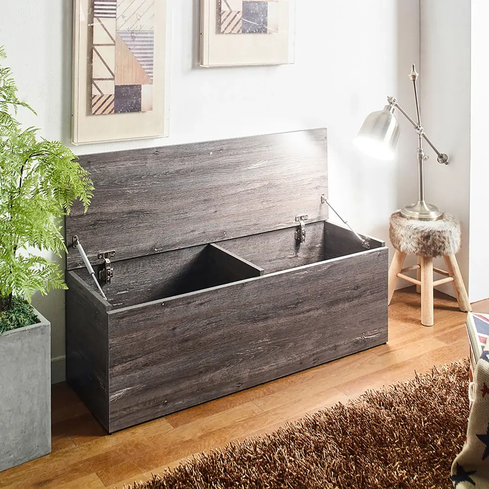 Dean - Farmhouse Storage Bench Further Storage 47 Inch - Gray
