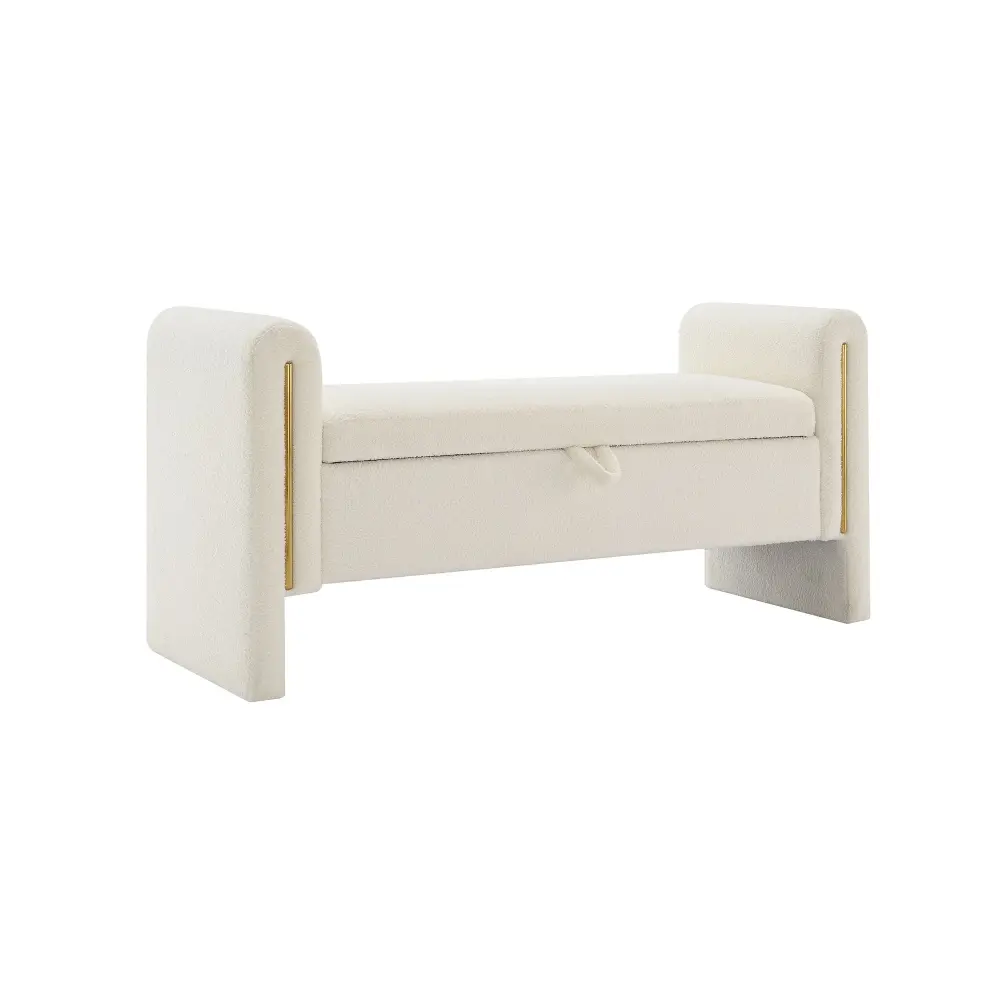 Modern Teddy Upholstered Big Bed End Bench Arms And Storage