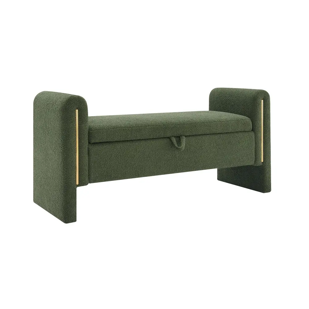 Modern Teddy Upholstered Big Bed End Bench Arms And Storage