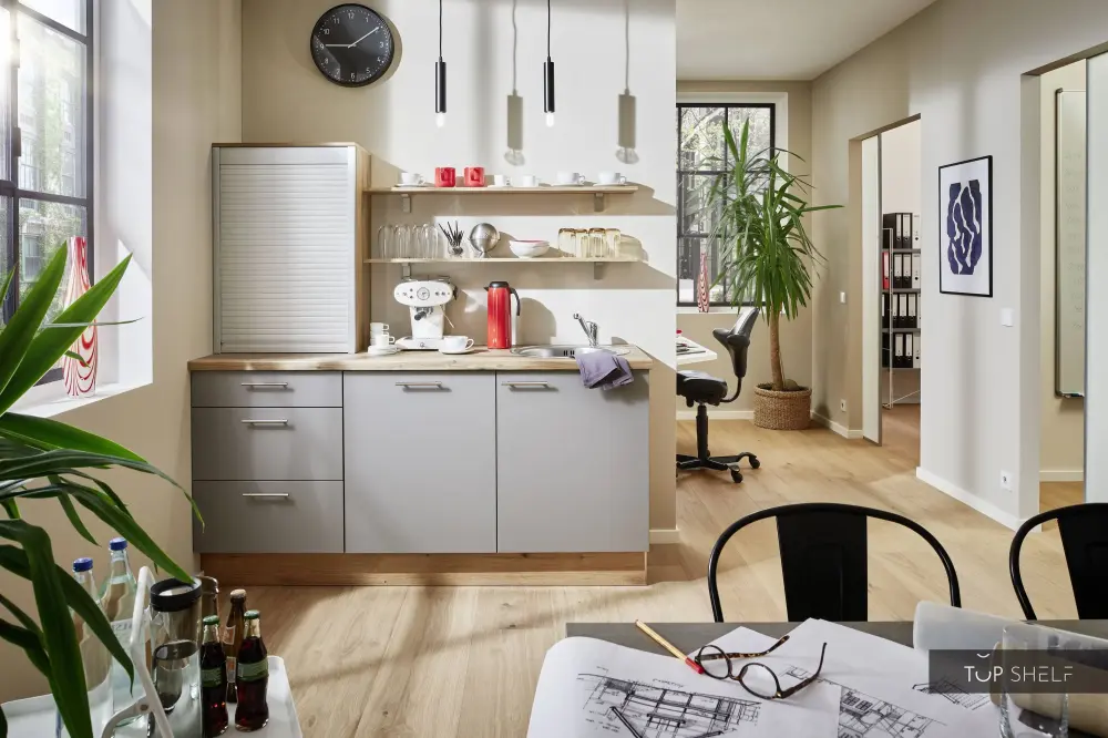 Pino kitchen roller shutter top cabinet 180 cm agate gray straight away available ~