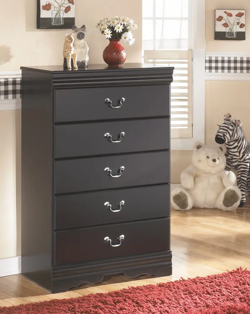 Huey Vineyard - Five Drawer Chest - Charcoal