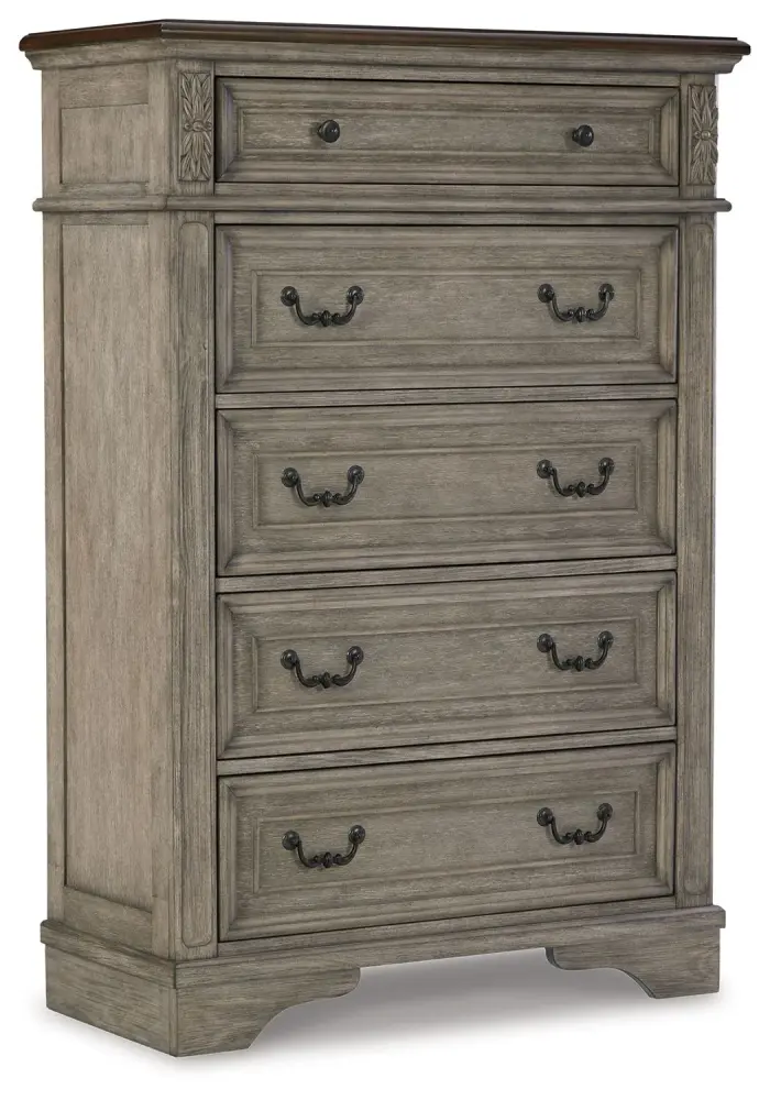 Industrial Metal Lodenbay - Five Drawer Chest - Antique Charcoal