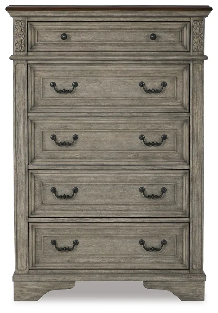 Industrial Metal Lodenbay - Five Drawer Chest - Antique Charcoal