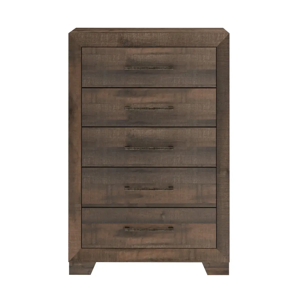 Mid-Century Modern 5 Drawer Chest Casual Style - Taupe