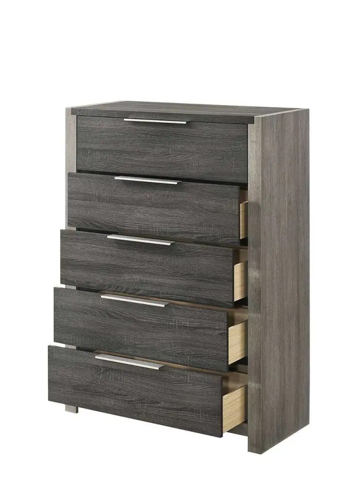 Solid Wood Jehoram - Chest - Charcoal