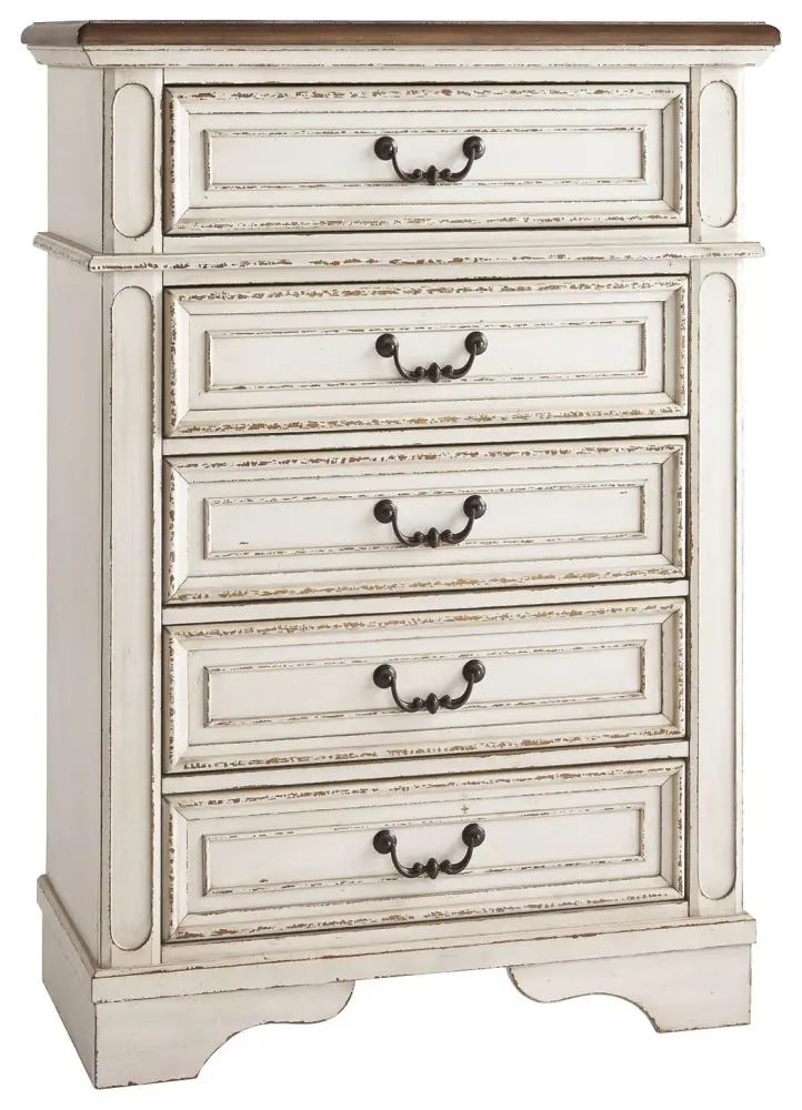 Space-Saving Corner Realyn - Chest - Chipped Snow