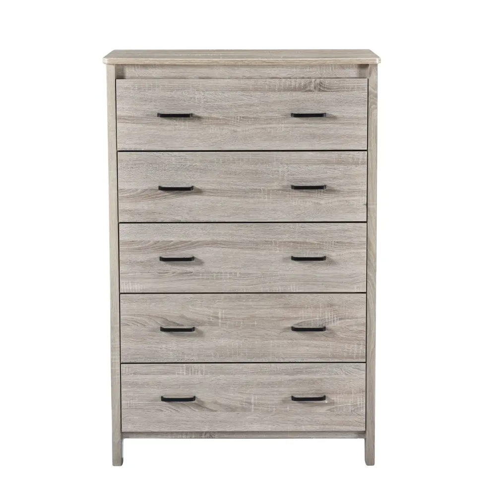 Titeca - Contemporary 5 Drawer Dresser | Solid Wood | Removable Cushion