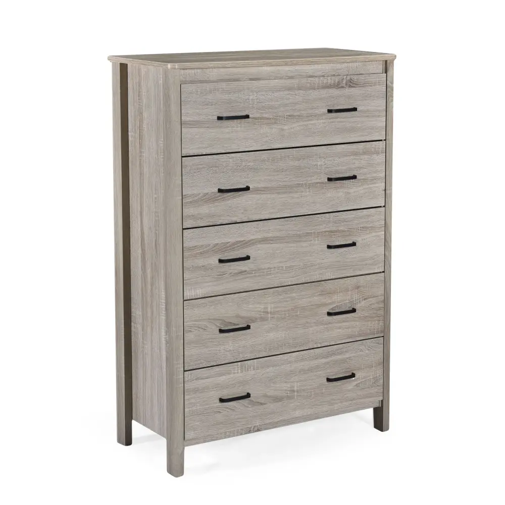 Titeca - Contemporary 5 Drawer Dresser | Solid Wood | Removable Cushion