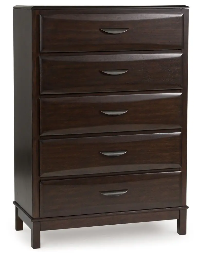 Vanmore - Five Drawer Chest - Rich Brown Walnut Finish