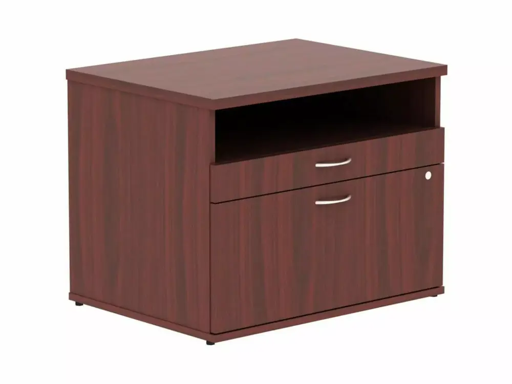 Lorell Relevance Series Mahogany Laminate 2-Drawer Office Credenza Professional Spaces