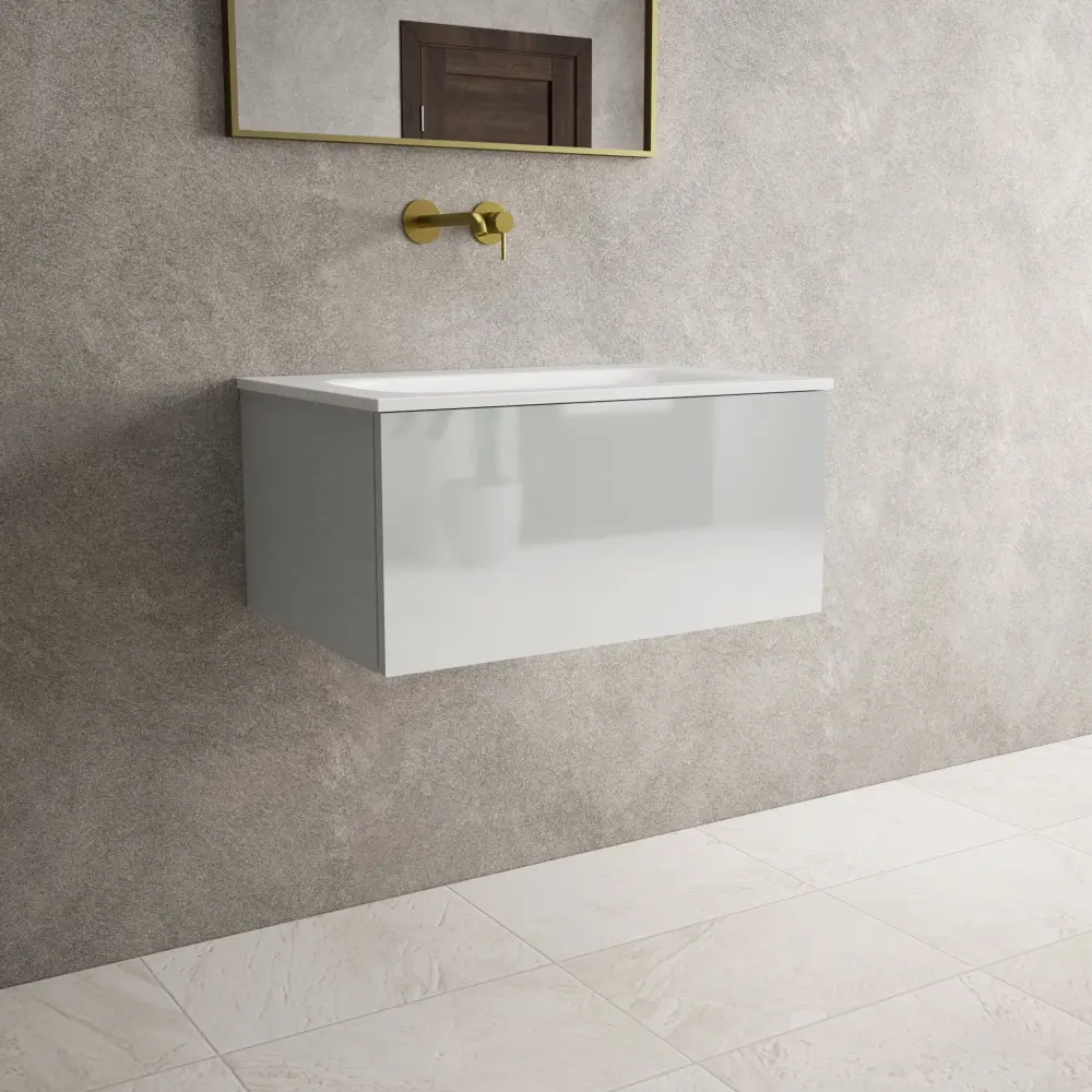 Raffinata One Drawer Vanity Unit Beyondstone Basin - Gloss Dust 700mm