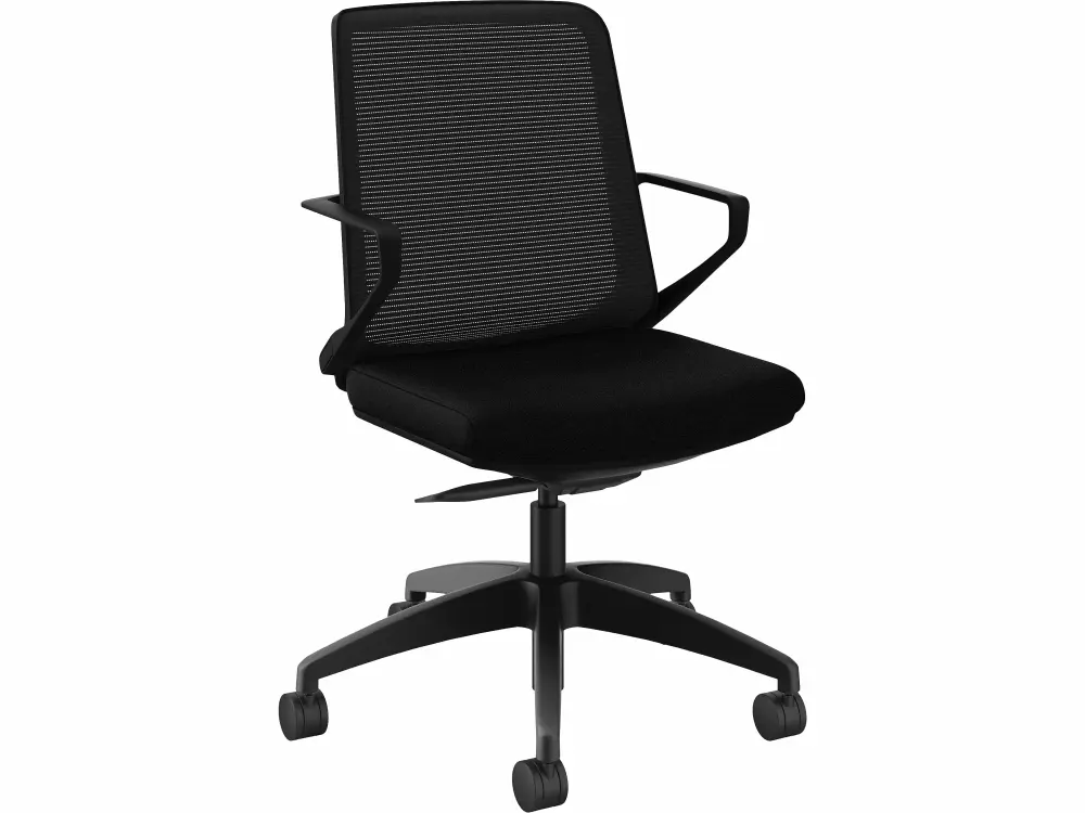 HON Cliq Polyester Swivel Task Chair Black Centurion Black CLQIMCU10T