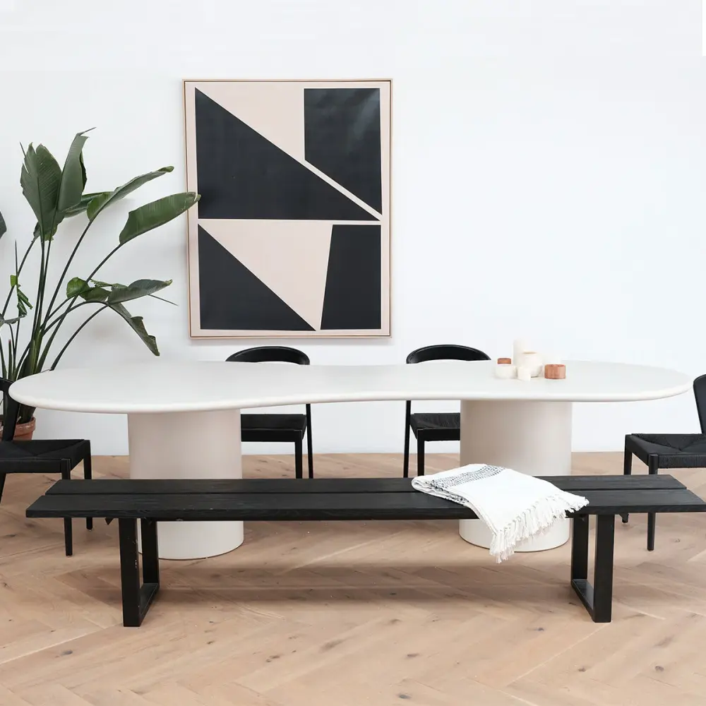 Trio organic microskin dining table