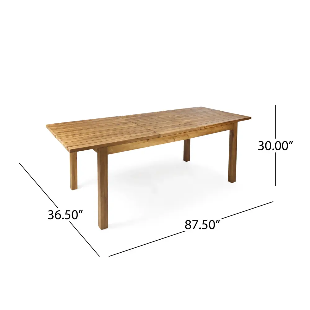 Wilson - Expandable Dining Table Slat Design - Teakwood Acacia Wood