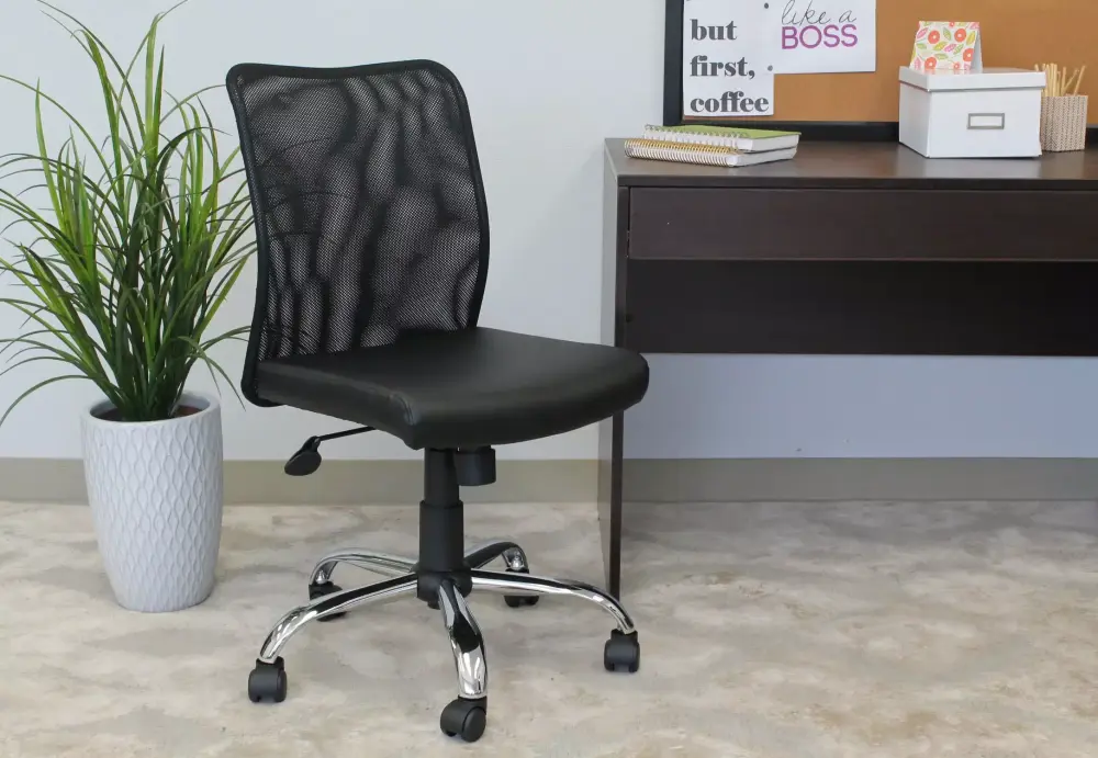 Boss Office Budget Mesh Back Swivel Task Chair Black Boss Office Products
