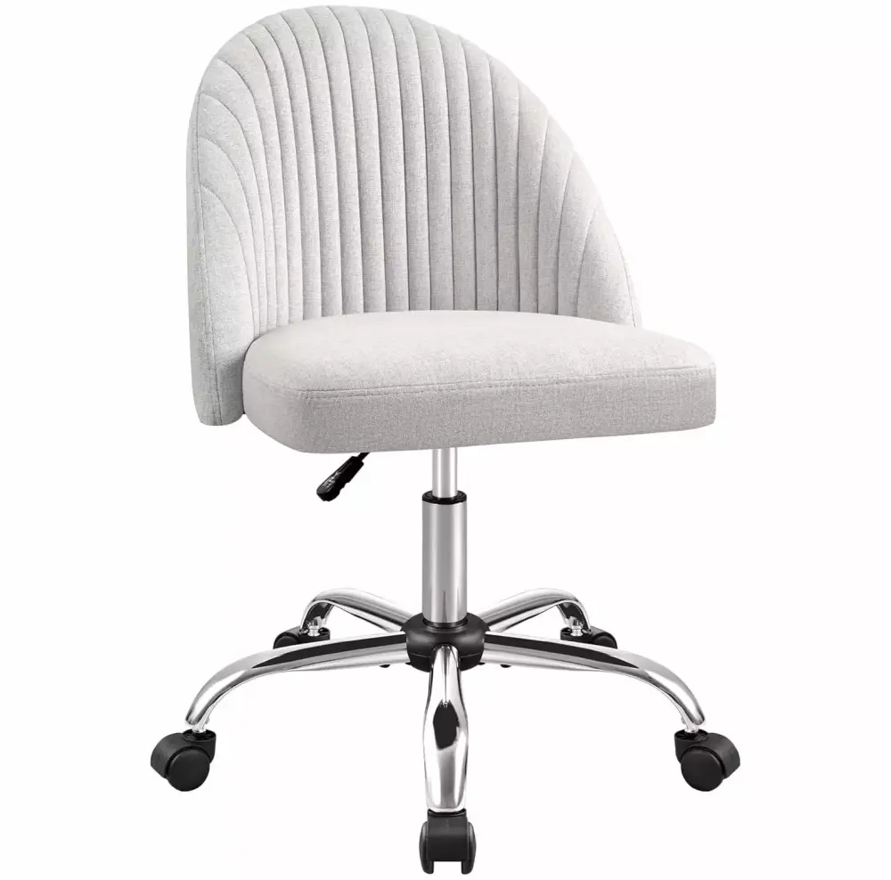 CodYinFI Office Chair Armless Adjustable Swivel Padded Fabric Task Computer Chair Grey
