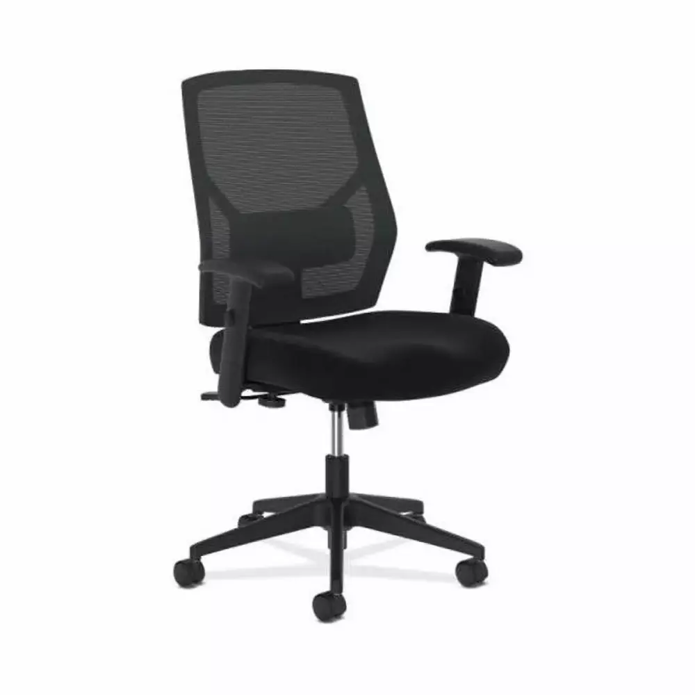 HON Swivel Mid-Back Task Chair Adjustable Arms Lumbar Support Black ComfortCorrect