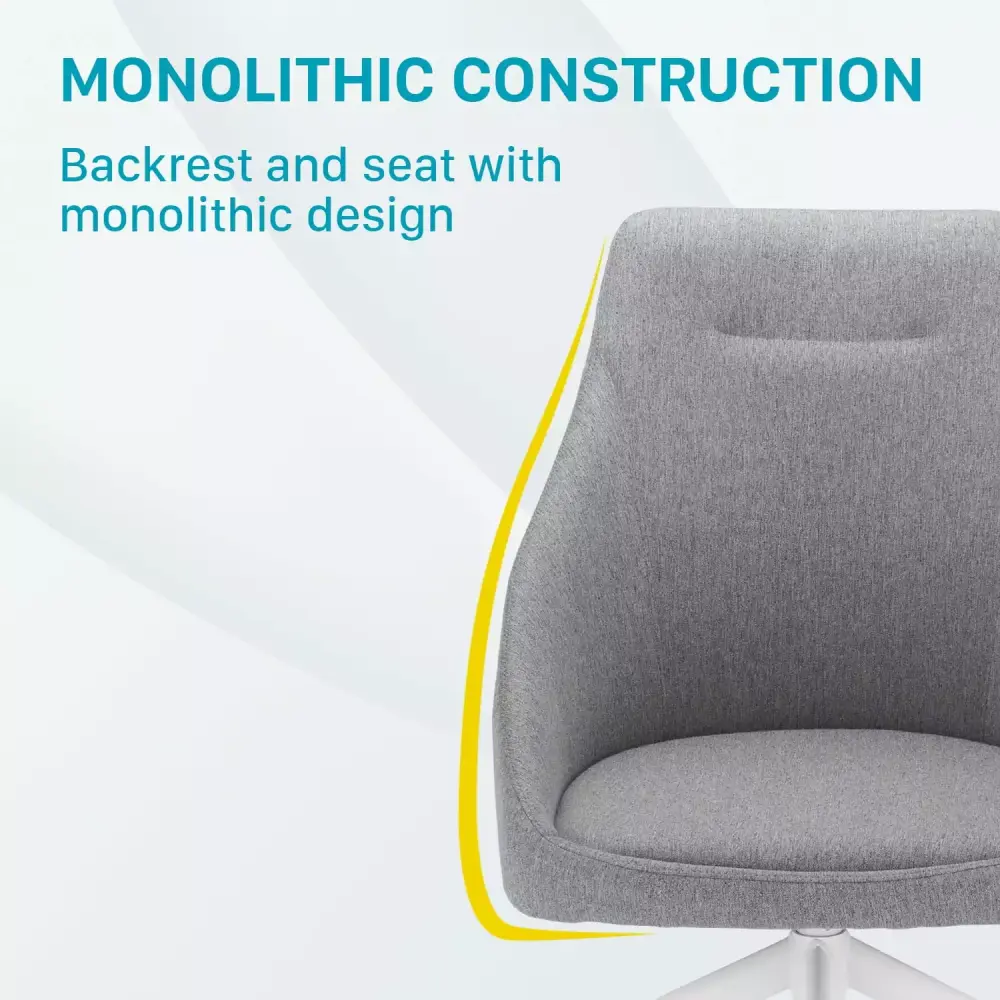 Furniture America Elmma 17.7 Inch Gray White Swivel Task Chair 250 lb Capacity