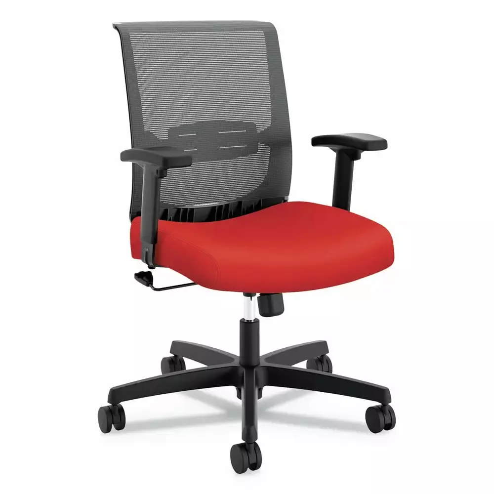 HON Convergence 275 lbs Capacity Swivel-Tilt Mid-Back Task Chair Red Black