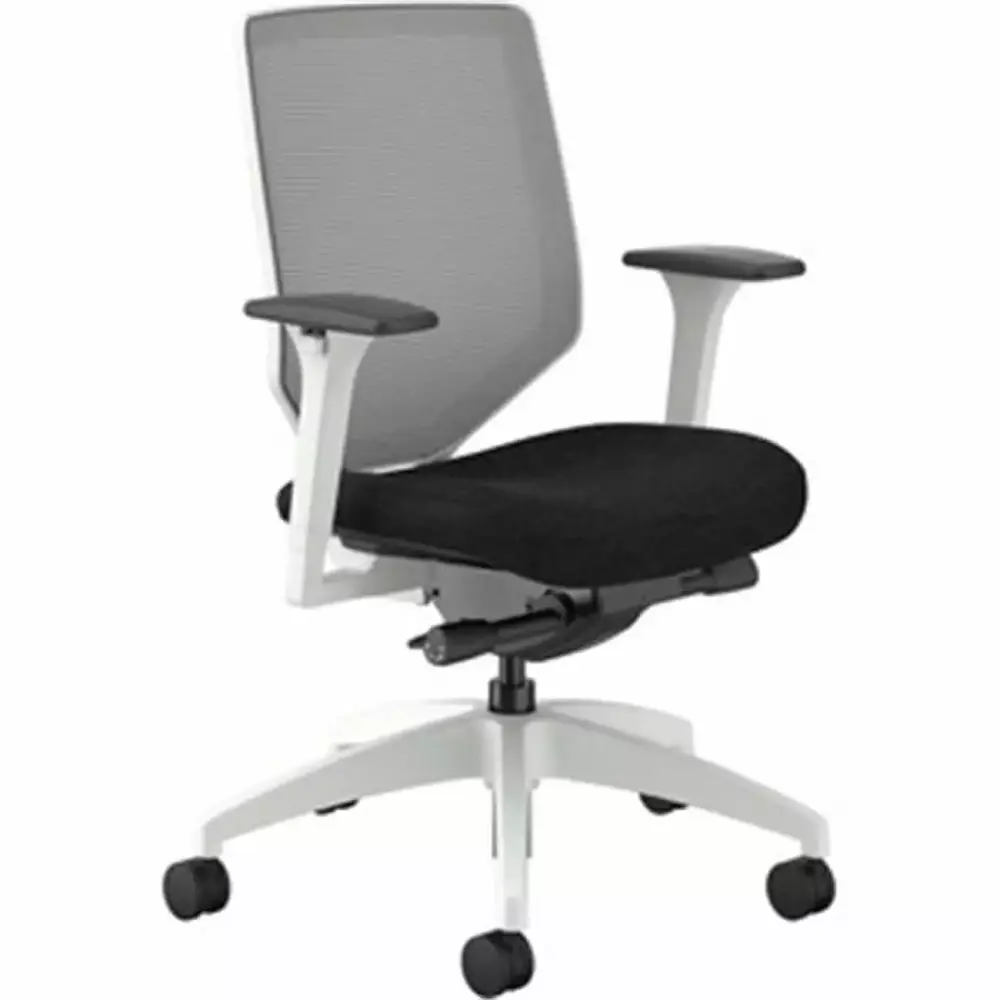 HON Solve Designer White Frame Mid-Back Task Chair Contemporary Office Seating